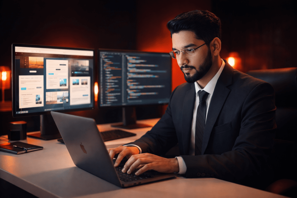 White-label web development team building websites for marketing agencies